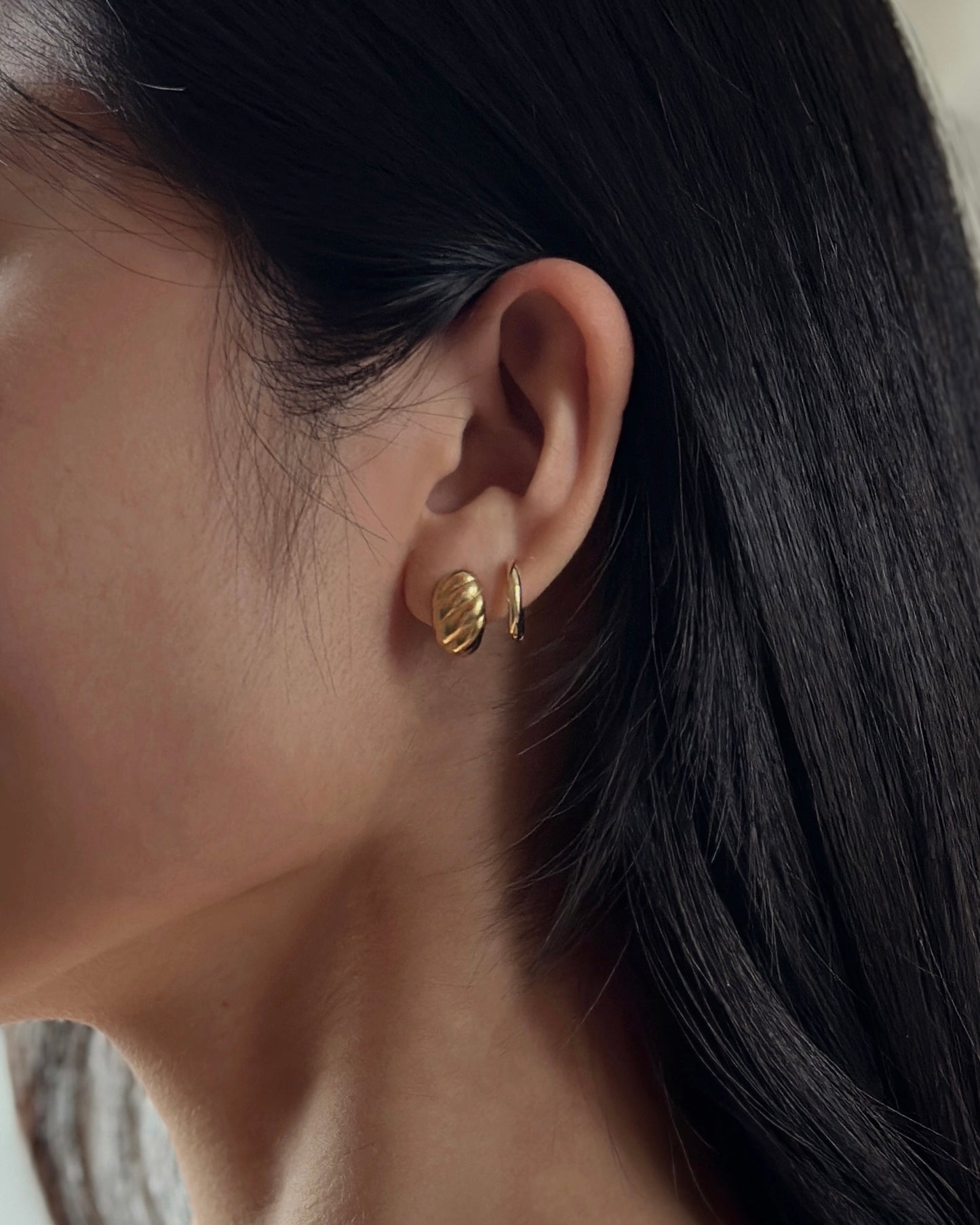 Gold Inez Croissant Earrings