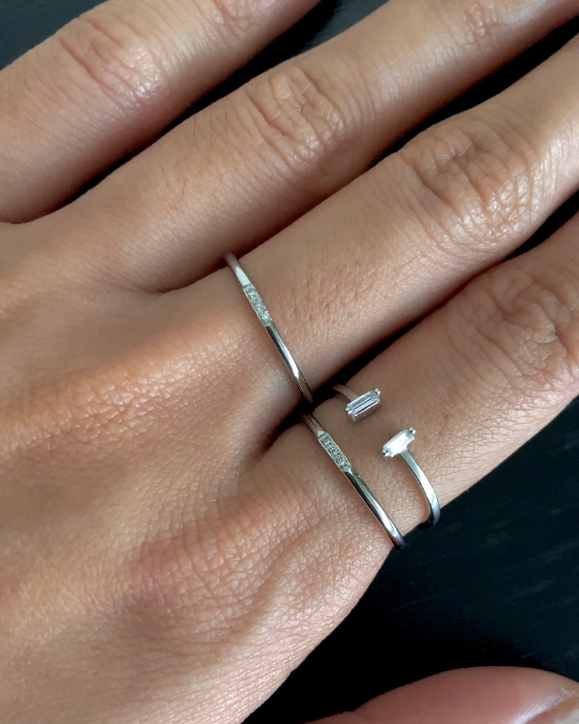 Silver Eloise White Topaz Ring