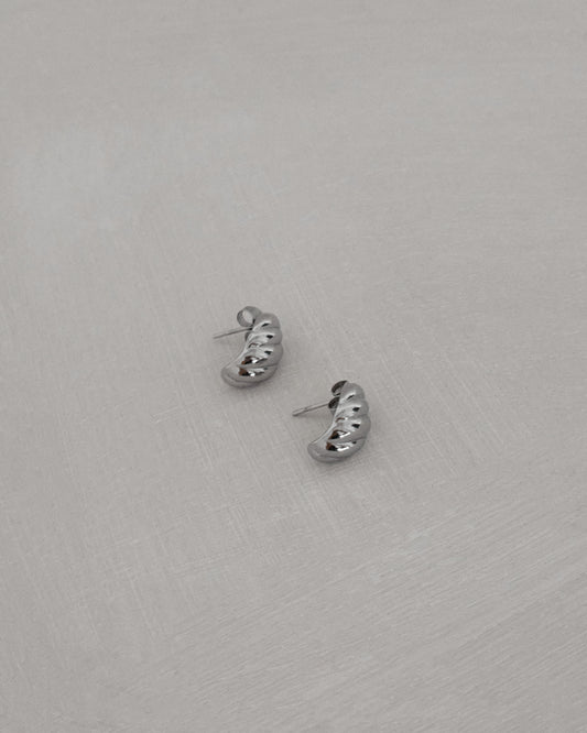 Silver Inez Croissant Earrings