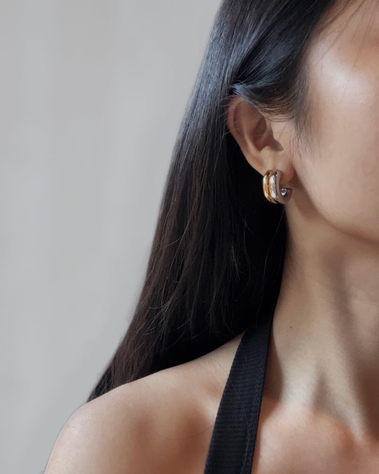 Klara Duo-Metal Hoop Earrings