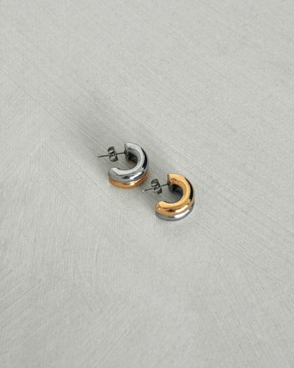 Klara Duo-Metal Hoop Earrings